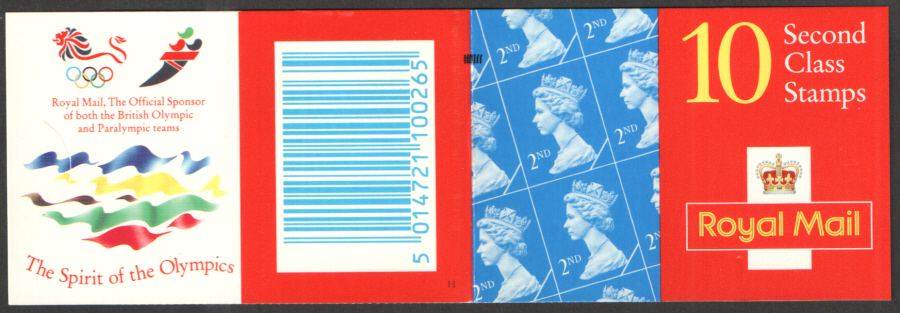 (image for) HC17 / DB16(21) + BMB Olympics Setting 1 Harrison 10 x 2nd Class Barcode Booklet